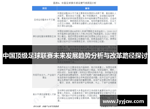 中国顶级足球联赛未来发展趋势分析与改革路径探讨